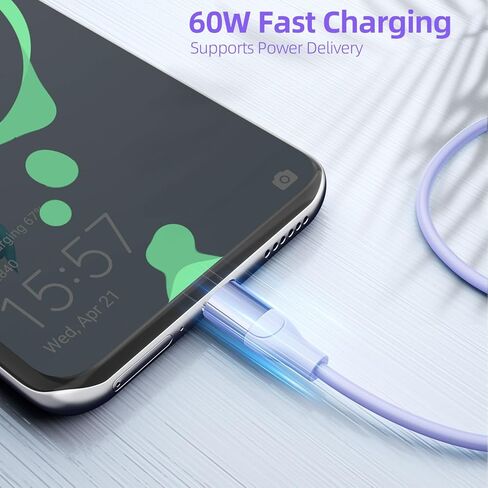 SGIN USB C to USB C Cable (3Pack,6FT), USB C Charger Cable, 60W (3A) Type C PD Fast Charging USB Cable for PC/Phone/Laptop/Tablet/Pad and More in Kuwait