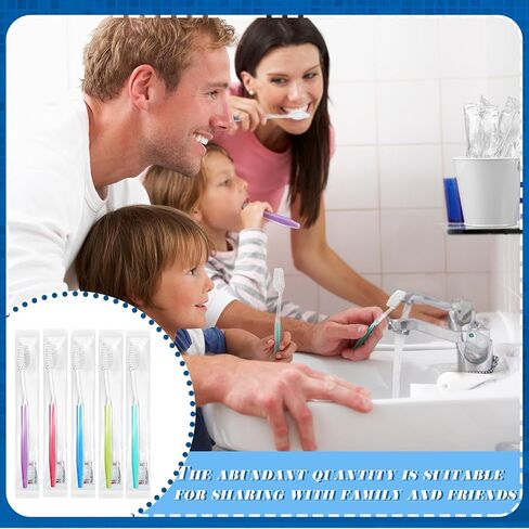 Maxcheck 500 Sets Disposable Toothbrushes Bulk with Toothpaste Individually Wrapped Homeless Supplies Travel Toothbrush for Hotel Camping School in Saudi Arabia