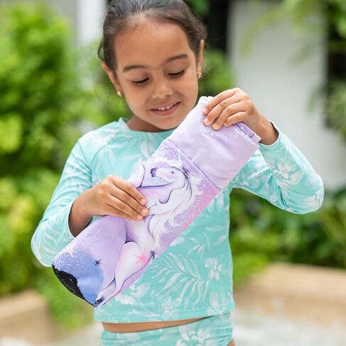 PRIS+SAND Mermaid Quick Dry Beach Towel & Pouch for Kids | Sandproof, Compact Microfiber Towels | Pink - 30" x 60" | Gift for Boys, Girls in Saudi Arabia