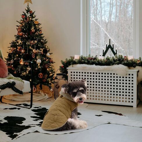 Queenmore Warm Puffer Dog Jacket Thick Plush Lining Winter Small Dog Coat in Kuwait