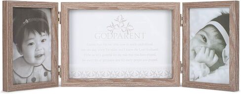 Dicksons Godparent, So Very Grateful Natural Wood 3-Part Hinged Tabletop Photo Frame in Saudi Arabia