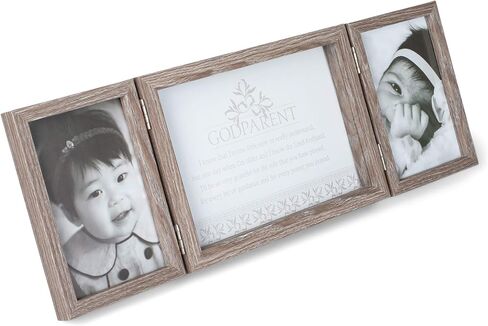 Dicksons Godparent, So Very Grateful Natural Wood 3-Part Hinged Tabletop Photo Frame in Saudi Arabia