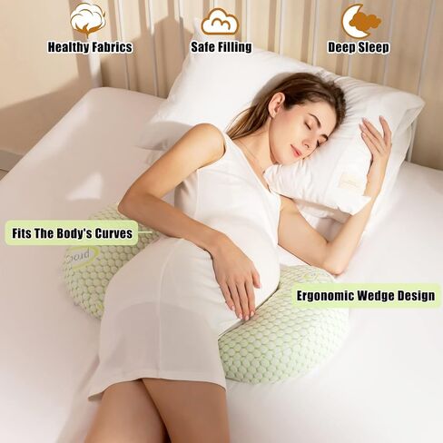 DOUBLE 2 C Pregnancy Pillows for Sleeping, Maternity Pillow for Pregnant Women Side Sleeper Soft Pregnancy Body Pillow for Back, HIPS, Legs with Detachable and Adjustable Pillow Cover in Saudi Arabia