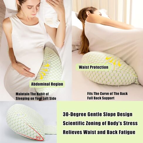 DOUBLE 2 C Pregnancy Pillows for Sleeping, Maternity Pillow for Pregnant Women Side Sleeper Soft Pregnancy Body Pillow for Back, HIPS, Legs with Detachable and Adjustable Pillow Cover in Saudi Arabia