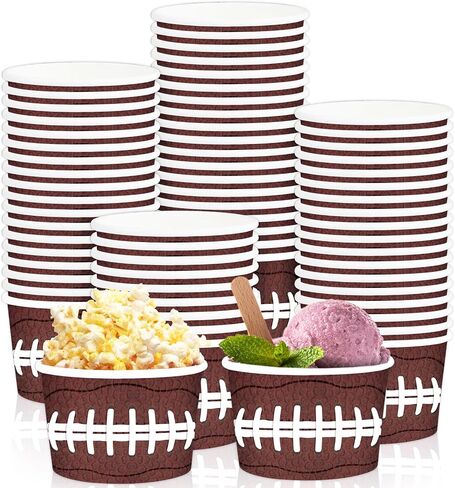 gisgfim Football Party 50Pcs Disposable 9 oz Paper Bowls, Durable Snack Cups for Sports Events, Game Day, Birthday Party Decorations in Saudi Arabia