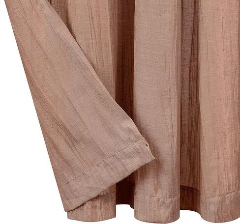 وصلة فرنسية - ستارة نافذة محطمة، مجموعة من لوحتين، شبه شفافة، ديكور منزلي حديث، ستائر لغرفة المعيشة، غرفة الطعام، غرفة النوم، النوم، مقاس 50 بوصة × 96 بوصة، صدأ in Kuwait