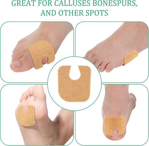 60-Pack U-Shaped Felt Callus Pads - Metatarsal and Forefoot Foot Pads for Pain Relief and Comfort - Adhesive Cushions to Prevent Calluses from Rubbing on Shoes - Ideal for Men and Women, Beige in Saudi Arabia