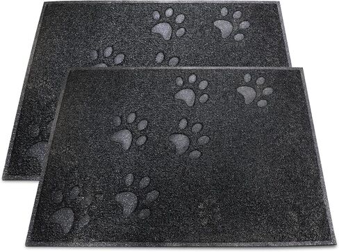 Andalus Small Cat Litter Mat, Pack of 1 - Waterproof, Non-Slip & Easy to Clean Cat Litter Box Mat for Extra Efficient Pet Litter-Trapping, Black (15.75" X 11.75") in Kuwait