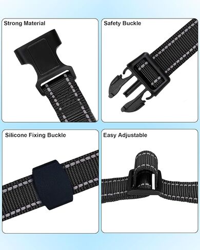 Shock Collar Replacement Strap, Adjustable Heavy Duty Replacement Collar Strap, Reflective Nylon Collar for Shock Training Bark Collar, 3/4 inches Dog Collar Replacement Strap - 2 Pack in Kuwait