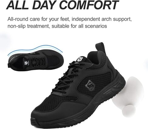 SUADEX Slip On Non Slip Work Shoes for Men,Mens Lightweight Food Service Walking Sneakers Chef Shoes Comfortable Safety Footwear in Saudi Arabia