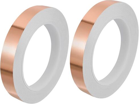 PATIKIL Copper Tape 0.12 Inch x 21 Yards 0.05 Thick Copper Foil Tape Single Sided Conductive Adhesive EMI Shielding for Electronics, Circuits, Grounding Pack of 2 in Saudi Arabia