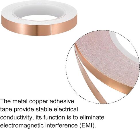 PATIKIL Copper Tape 0.12 Inch x 21 Yards 0.05 Thick Copper Foil Tape Single Sided Conductive Adhesive EMI Shielding for Electronics, Circuits, Grounding Pack of 2 in Saudi Arabia