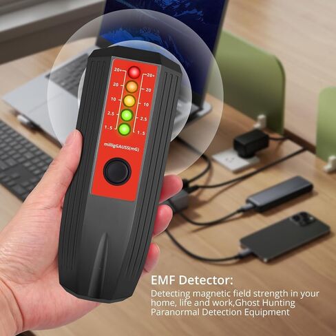 LED EMF Meter Electromagnetic Field Detector, CAMWAY Ghost Hunting Paranormal Equipment 0 to 20 mG EMF Tester for Computer,Printer,Microwave Oven,Phones USB,etc in Saudi Arabia