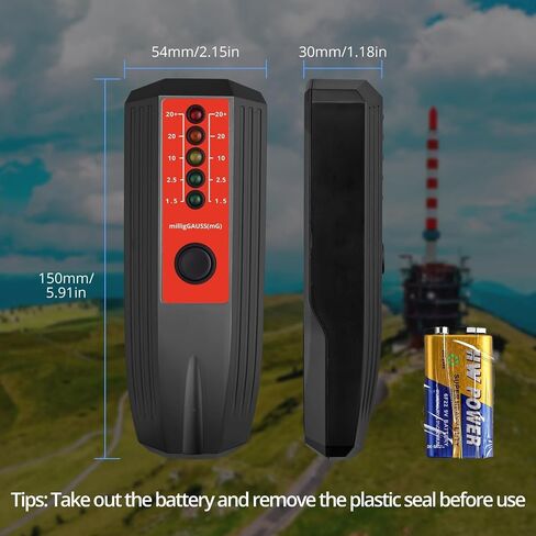 LED EMF Meter Electromagnetic Field Detector, CAMWAY Ghost Hunting Paranormal Equipment 0 to 20 mG EMF Tester for Computer,Printer,Microwave Oven,Phones USB,etc in Saudi Arabia