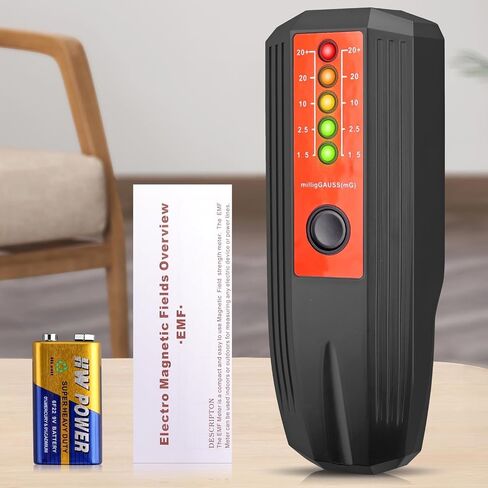LED EMF Meter Electromagnetic Field Detector, CAMWAY Ghost Hunting Paranormal Equipment 0 to 20 mG EMF Tester for Computer,Printer,Microwave Oven,Phones USB,etc in Saudi Arabia
