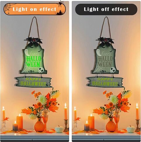 أضواء شبح الهالوين، أضواء LED مزخرفة للخريف، نمط عنكبوت الخفافيش المخيف، لوحات معلقة بخط إنتاج خفيف الوزن لعلامة الفناء وديكورات المدخل in Kuwait
