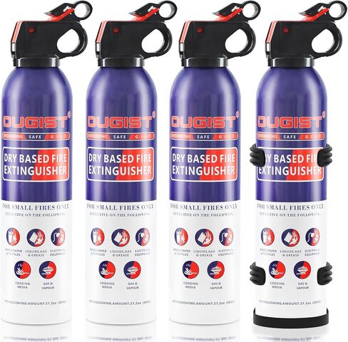 Dry Stop Fire Extinguisher Spray - 600g Quick-Acting Powder for Home, Vehicle, Garage, Kitchen, 1A:10B:C:K Portable & Mess-Free Solution for Electrical, Grease Fires & More -6 PACK in Kuwait
