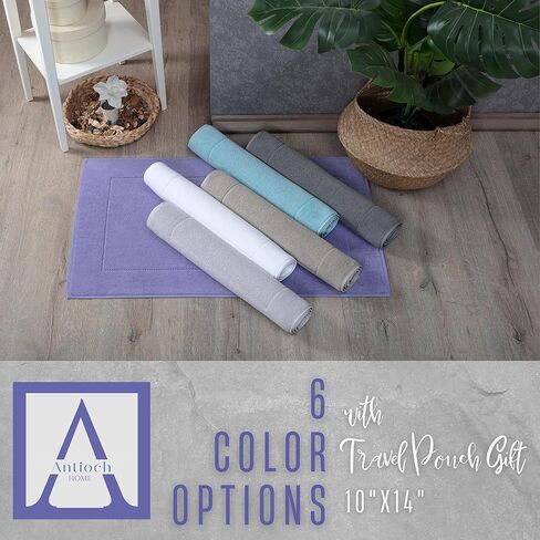 Turkish Cotton Bath Mats for Bathroom Floor, Washable Bath Mat Towel, [ Soft & Absorbent & Quick Dry & 900 GSM Bathroom Floor Towel ] - [ 2 Pack - 20x34 inches ] - Aqua in Saudi Arabia