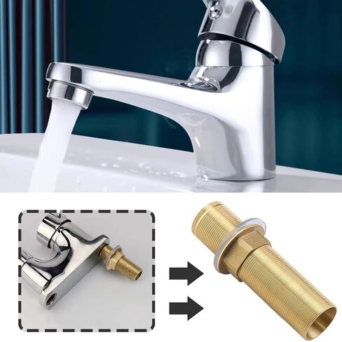 The Lord of the Tools 100mm Single Hole Extra Length Shank Threaded Pipe Faucet Fittings Nipple Lock Nut Kit Extension Threaded Pipe Hardware Part in Saudi Arabia