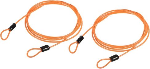 2 Pack Security Cables - Plastic Coated Steel Locking Rope Apply to Outdoor/Bicycle/Travel (2.5mmx1.5m, Orange) in Kuwait