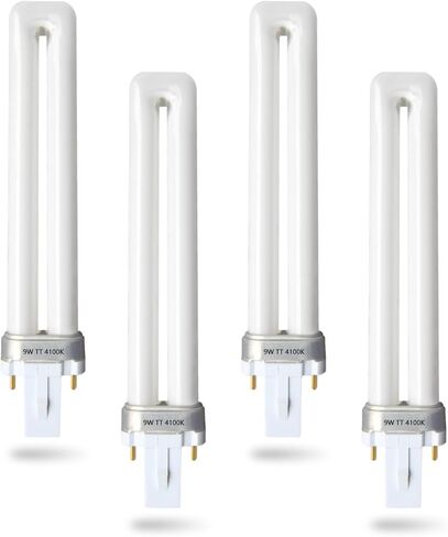 PL9/SP41K 2 Pin 9W أنبوب واحد فلورسنت، لمبة بديلة لسيلفانيا 21273، Sunlite 60060، Feit Electric، Philips 148700، TCP 32009، قاعدة G23، 4100K أبيض بارد (4 عبوات) in Kuwait