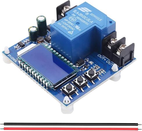 مفتاح قطع الجهد المنخفض DC 6V-60V مفتاح قطع حماية الجهد المنخفض 30A وحدة حماية الجهد شاشة LCD مع كابل أحمر وأسود 16awg لبطارية ليثيوم حمض الرصاص in Saudi Arabia