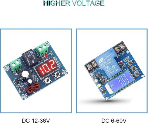 مفتاح قطع الجهد المنخفض DC 6V-60V مفتاح قطع حماية الجهد المنخفض 30A وحدة حماية الجهد شاشة LCD مع كابل أحمر وأسود 16awg لبطارية ليثيوم حمض الرصاص in Saudi Arabia