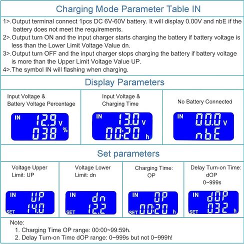 مفتاح قطع الجهد المنخفض DC 6V-60V مفتاح قطع حماية الجهد المنخفض 30A وحدة حماية الجهد شاشة LCD مع كابل أحمر وأسود 16awg لبطارية ليثيوم حمض الرصاص in Saudi Arabia