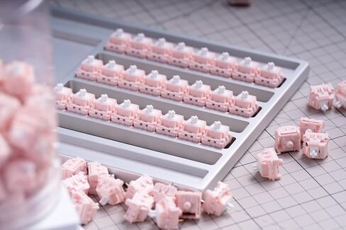 نظام الألوان الوردي الرقيق، مفاتيح لوحة المفاتيح الميكانيكية، مفتاح 3 دبابيس، مفتاح خطي مسبق التشحيم - (90 قطعة) in Kuwait