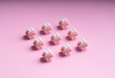 نظام الألوان الوردي الرقيق، مفاتيح لوحة المفاتيح الميكانيكية، مفتاح 3 دبابيس، مفتاح خطي مسبق التشحيم - (90 قطعة) in Kuwait