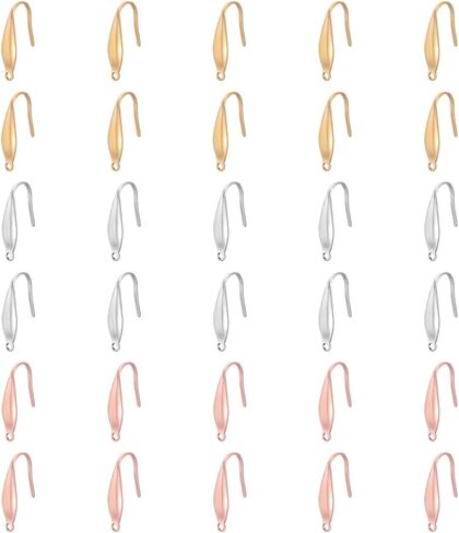 UNICRAFTALE 80Pcs Earring Hooks 316 Stainless Steel Fish Hook Earrings 1.2mm Hole Wire Earring Hooks Hypoallergenic Ear Wires Fish Hooks Earring Findings for DIY Earring Jewelry Making 20x10x4.5mm in Saudi Arabia