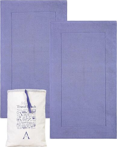 Turkish Cotton Bath Mats for Bathroom Floor, Washable Bath Mat Towel, [ Soft & Absorbent & Quick Dry & 900 GSM Bathroom Floor Towel ] - [ 2 Pack - 20x34 inches ] - Aqua in Saudi Arabia