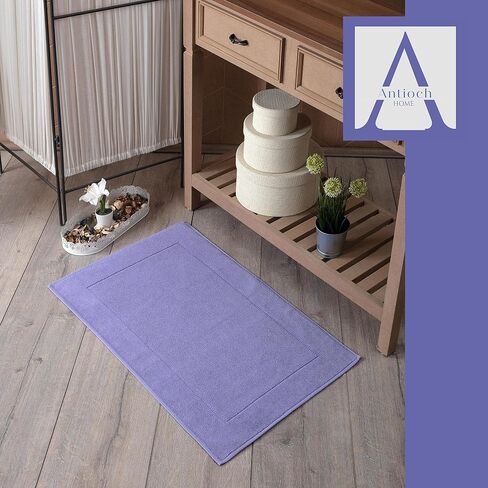 Turkish Cotton Bath Mats for Bathroom Floor, Washable Bath Mat Towel, [ Soft & Absorbent & Quick Dry & 900 GSM Bathroom Floor Towel ] - [ 2 Pack - 20x34 inches ] - Aqua in Saudi Arabia