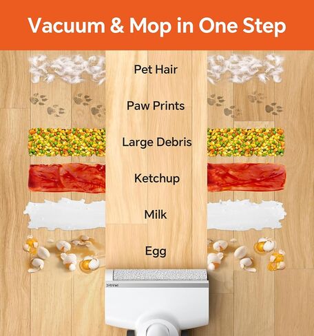 IMAGIC M3 Wet Dry Vacuum Cleaner, Cordless Vacuum Mop All in One for Hard Floors, Lightweight Floor Cleaner for Sticky Messes with Edge Cleaning, Self-Cleaning and Hot Air Drying, Grey in Saudi Arabia