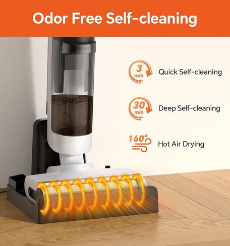 IMAGIC M3 Wet Dry Vacuum Cleaner, Cordless Vacuum Mop All in One for Hard Floors, Lightweight Floor Cleaner for Sticky Messes with Edge Cleaning, Self-Cleaning and Hot Air Drying, Grey in Saudi Arabia