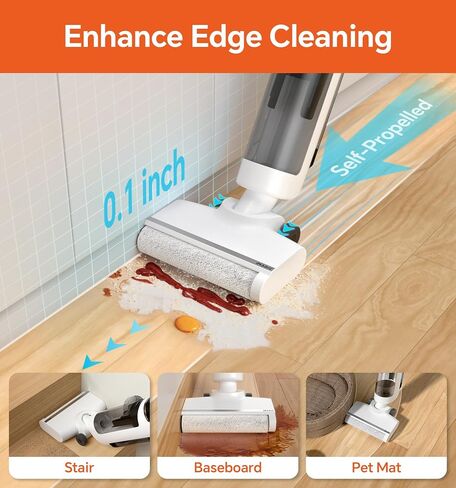 IMAGIC M3 Wet Dry Vacuum Cleaner, Cordless Vacuum Mop All in One for Hard Floors, Lightweight Floor Cleaner for Sticky Messes with Edge Cleaning, Self-Cleaning and Hot Air Drying, Grey in Saudi Arabia