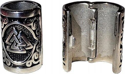 VALHALLA Valknut Hair Beads Opener, Viking Beard Bead 316L Steel Silver Stainless Steel Large, Symbol of Warriors in Kuwait