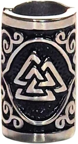 VALHALLA Valknut Hair Beads Opener, Viking Beard Bead 316L Steel Silver Stainless Steel Large, Symbol of Warriors in Kuwait