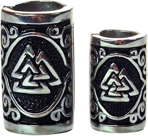 VALHALLA Valknut Hair Beads Opener, Viking Beard Bead 316L Steel Silver Stainless Steel Large, Symbol of Warriors in Kuwait