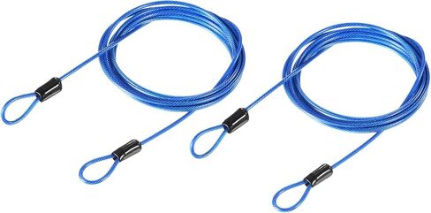 2 Pack Security Cables - Plastic Coated Steel Locking Rope Apply to Outdoor/Bicycle/Travel (2.5mmx1.5m, Orange) in Kuwait