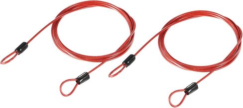 2 Pack Security Cables - Plastic Coated Steel Locking Rope Apply to Outdoor/Bicycle/Travel (2.5mmx1.5m, Orange) in Kuwait