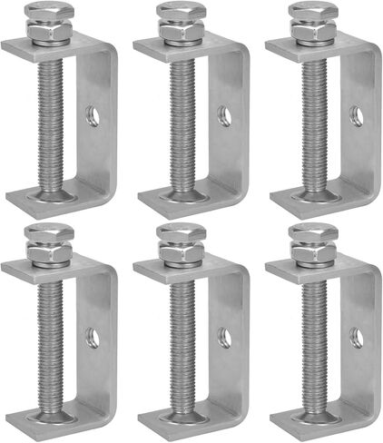 Stainless Steel Small C Clamp Set, 2 1/2 Inch Heavy Duty Metal C-clamp, Tiger Clamp G-Clamp U Clamps with Stable Wide Jaw Opening/I-Beam Design for Woodworking Mounting Welding Crafts, 6pcs in Saudi Arabia