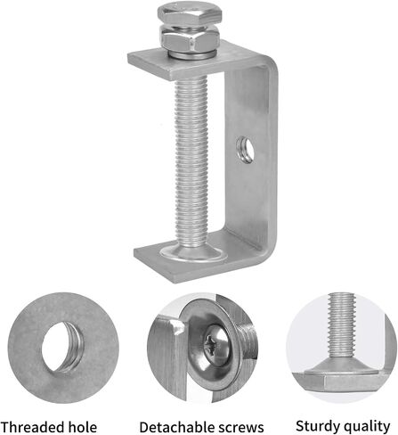 Stainless Steel Small C Clamp Set, 2 1/2 Inch Heavy Duty Metal C-clamp, Tiger Clamp G-Clamp U Clamps with Stable Wide Jaw Opening/I-Beam Design for Woodworking Mounting Welding Crafts, 6pcs in Saudi Arabia