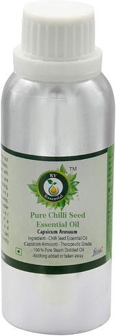 R V Essential Chilli Seed Essential Oil, Capsicum Annuum, 100% Pure Natural, Steam Distilled, Therapeutic Grade, 10ml (0.338oz) in Saudi Arabia