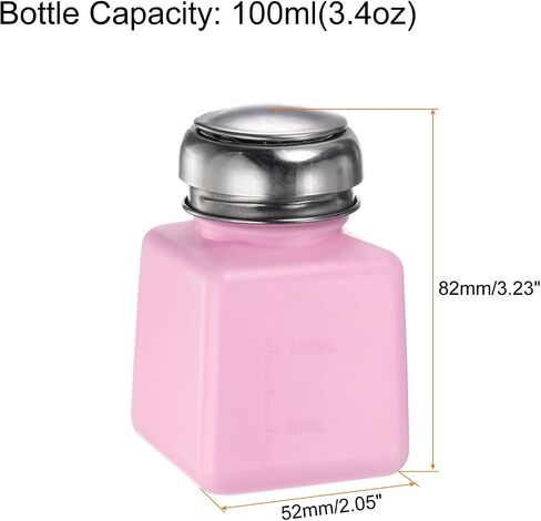 HARFINGTON 2pcs Solvent Alcohol Dispensers 200ml(6.8oz) Push Down Liquid Dispenser Pump Bottle with Sealing Stainless Steel Lid for Acetone Cleanser Polish Remover, White in Saudi Arabia