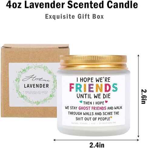 Best Friend Candles Gifts for Women, Funny Birthday Gift for Friends, Friendship Gifts for Women Friends, Sisters, BFF, Coworker, Girlfriend, Lavender Soy Candle in Saudi Arabia