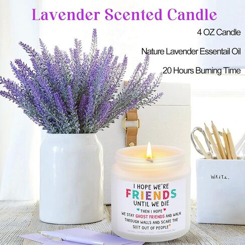 Best Friend Candles Gifts for Women, Funny Birthday Gift for Friends, Friendship Gifts for Women Friends, Sisters, BFF, Coworker, Girlfriend, Lavender Soy Candle in Saudi Arabia