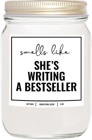YouNique Designs Writer Candle 8oz - Gifts for Authors, Gifts for Journalists - Jar Candle Writer Gifts, Author Gifts, Book Writer Gifts - Cool Gifts for Writers and Authors in Saudi Arabia
