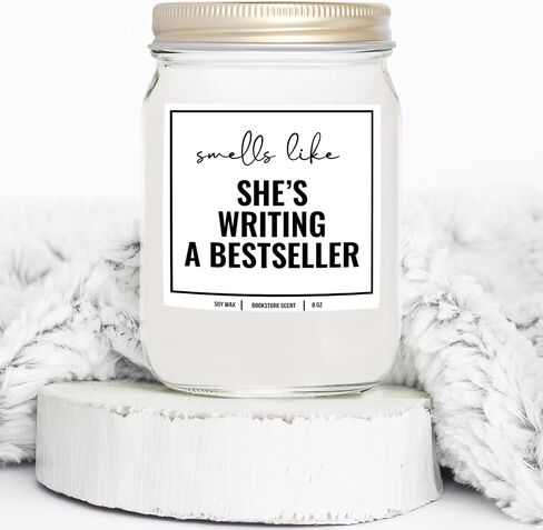 YouNique Designs Writer Candle 8oz - Gifts for Authors, Gifts for Journalists - Jar Candle Writer Gifts, Author Gifts, Book Writer Gifts - Cool Gifts for Writers and Authors in Saudi Arabia