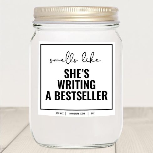 YouNique Designs Writer Candle 8oz - Gifts for Authors, Gifts for Journalists - Jar Candle Writer Gifts, Author Gifts, Book Writer Gifts - Cool Gifts for Writers and Authors in Saudi Arabia